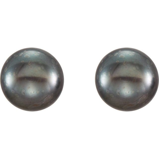 Button Pearl Stud Earrings
