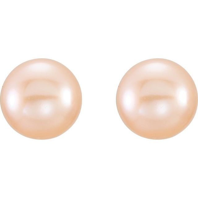 Button Pearl Stud Earrings