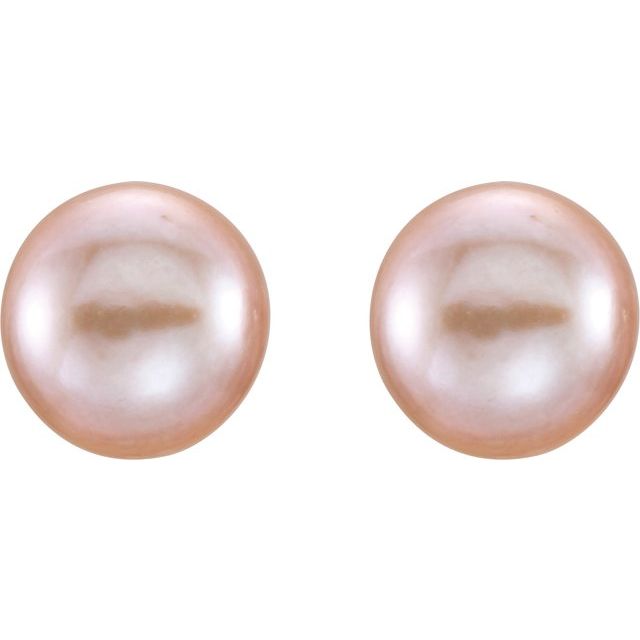Button Pearl Stud Earrings