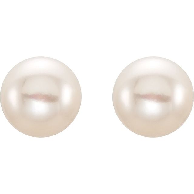 Button Pearl Stud Earrings