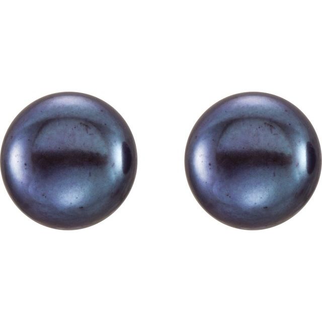 Button Pearl Stud Earrings