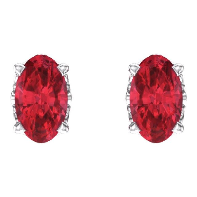 Oval 4-Prong Scroll SettingÂ® Stud Earrings