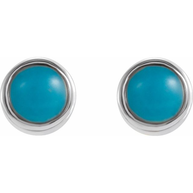 Round Bezel-Set Earrings