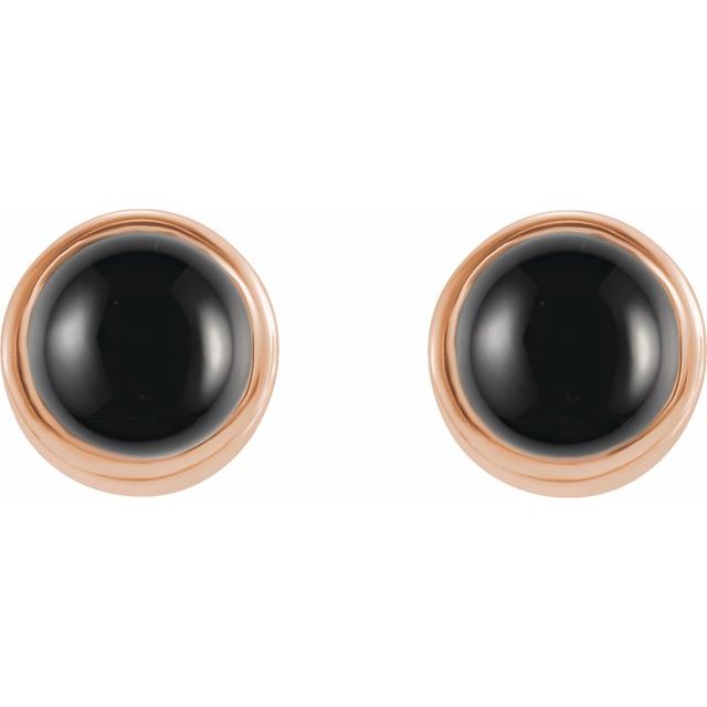 Round Bezel-Set Earrings