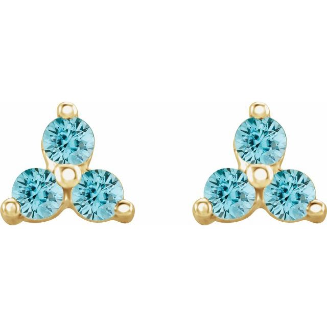 Three-Stone Cluster Earrings