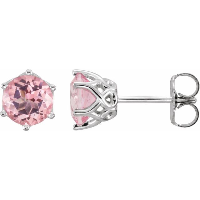 Round 6-Prong Crown Stud Earrings