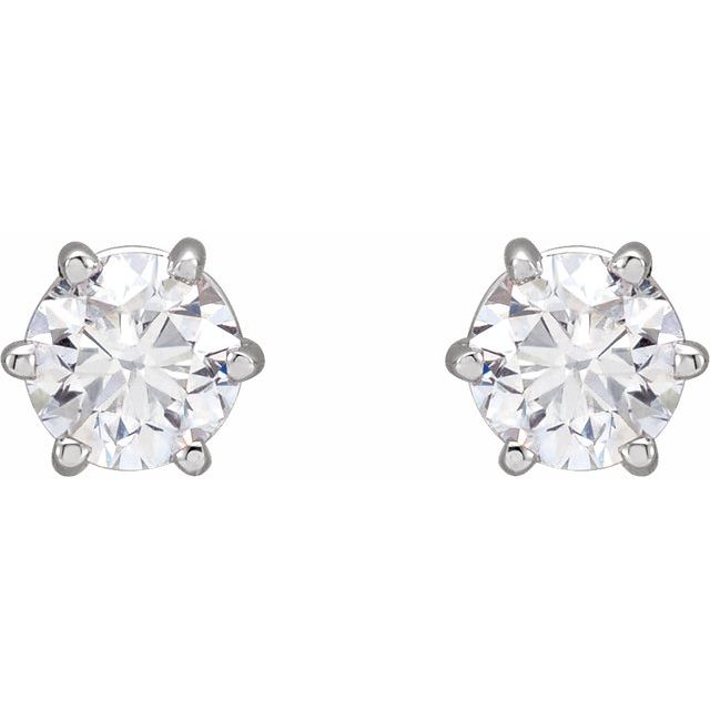 Round 6-Prong Stud Earrings