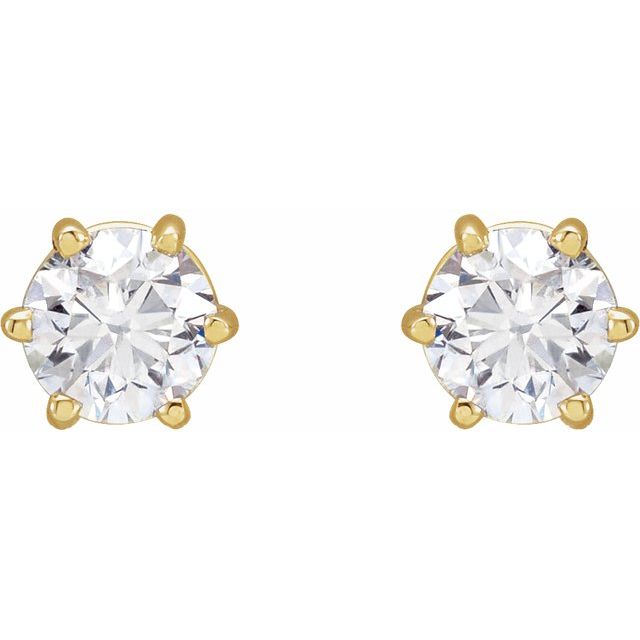 Round 6-Prong Stud Earrings