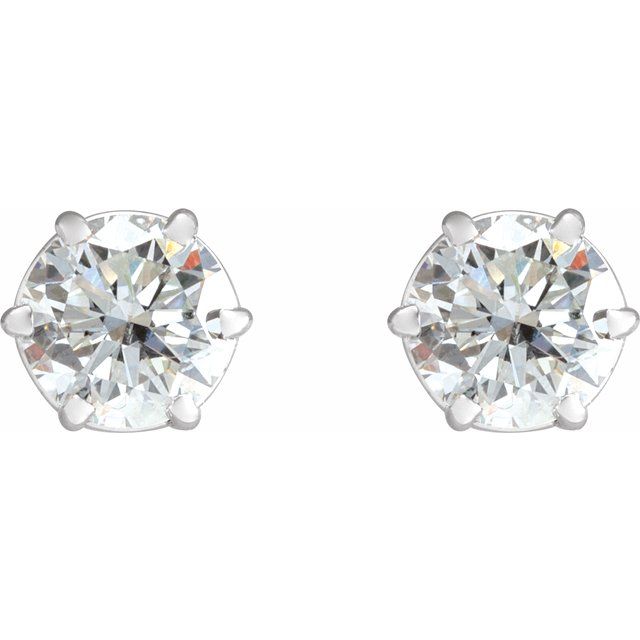 Round 6-Prong Stud Earrings