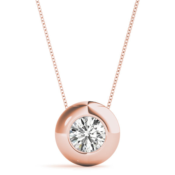 1 Carat Lab Diamond Rose Gold Solitaire Pendant