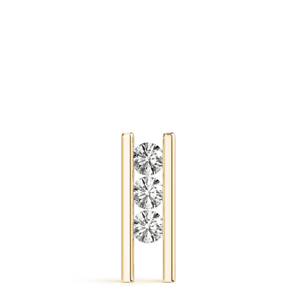 14K Yellow Gold Lab Diamond 3-Stone Pendant