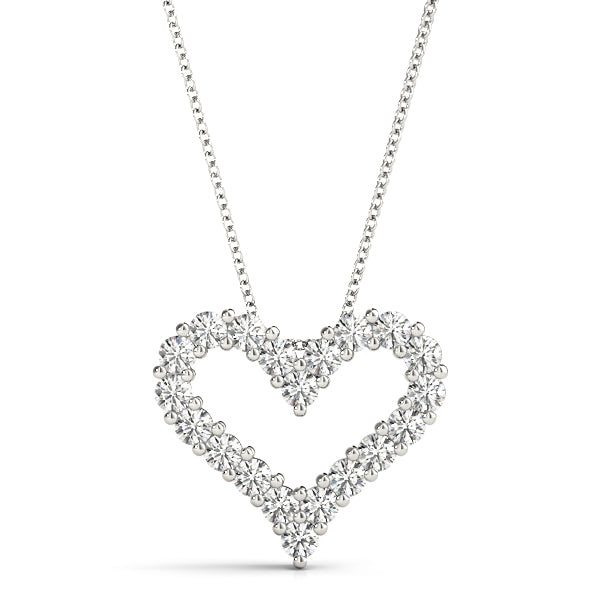 Lab Diamond Heart Pendant in Fine Gold
