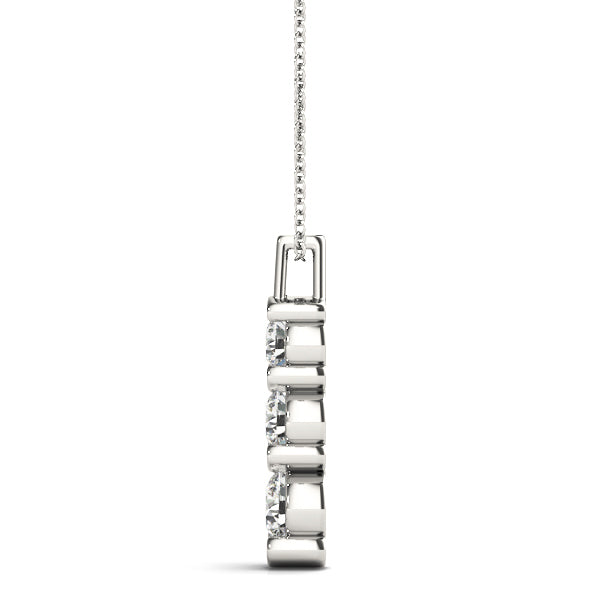 Lab Diamond 3 Stone Gold Pendant