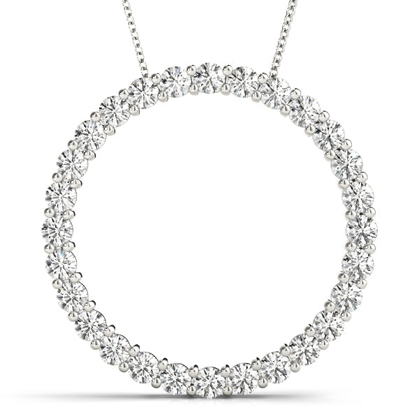 Lab Diamond Circle Pendant in Gold