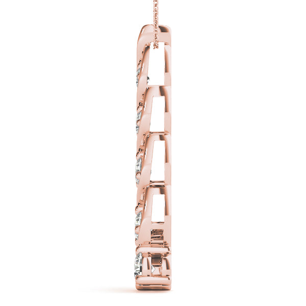 14K Rose Gold Diamond Journey Pendant