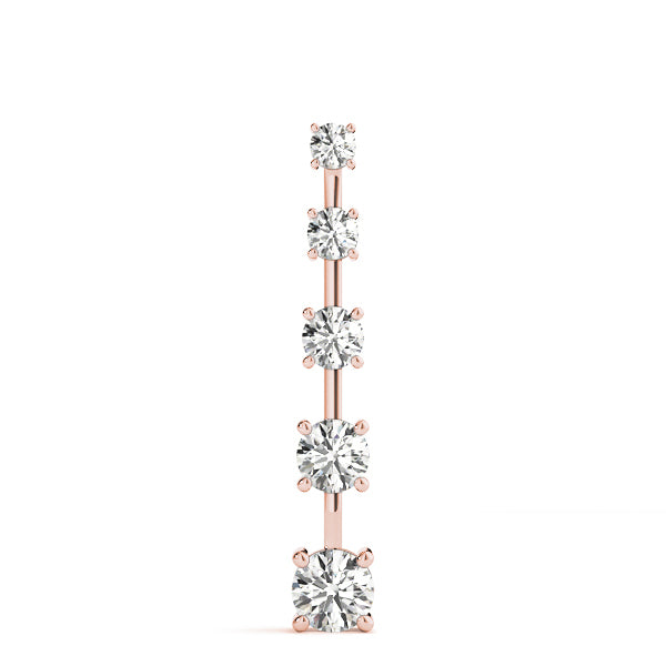 14K Rose Gold Lab Diamond Journey Pendant