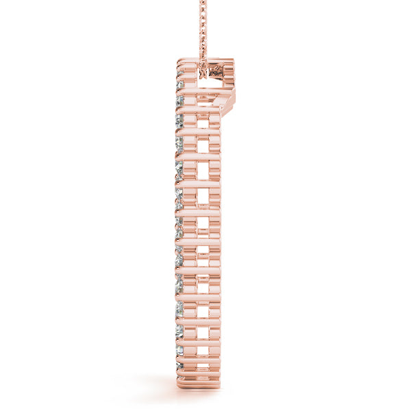 14K Rose Gold Diamond Circle Pendant