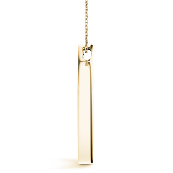 14K Yellow Gold Diamond Circle Pendant