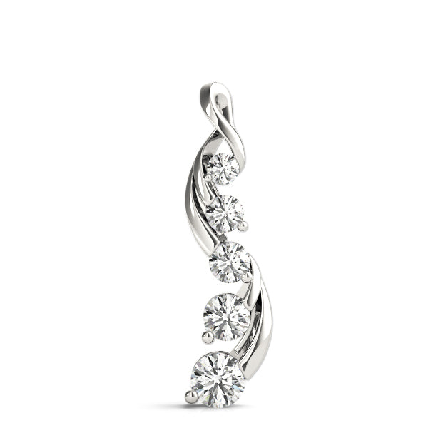 Lab Diamond Journey Pendant in Multiple Metals