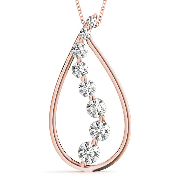 14K Rose Gold Lab Diamond Journey Pendant