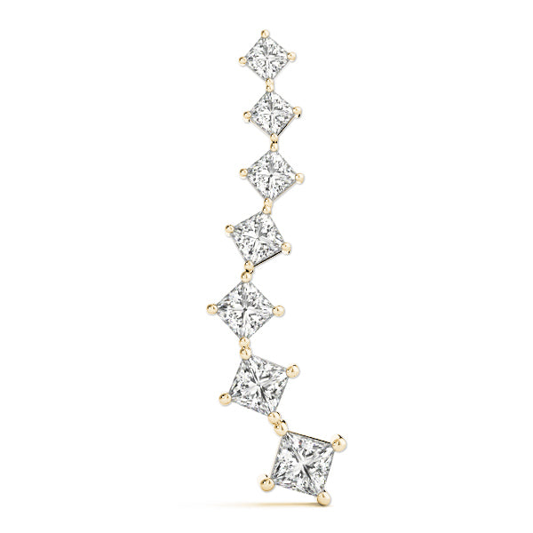 14K Yellow Gold Square Diamond Journey Pendant