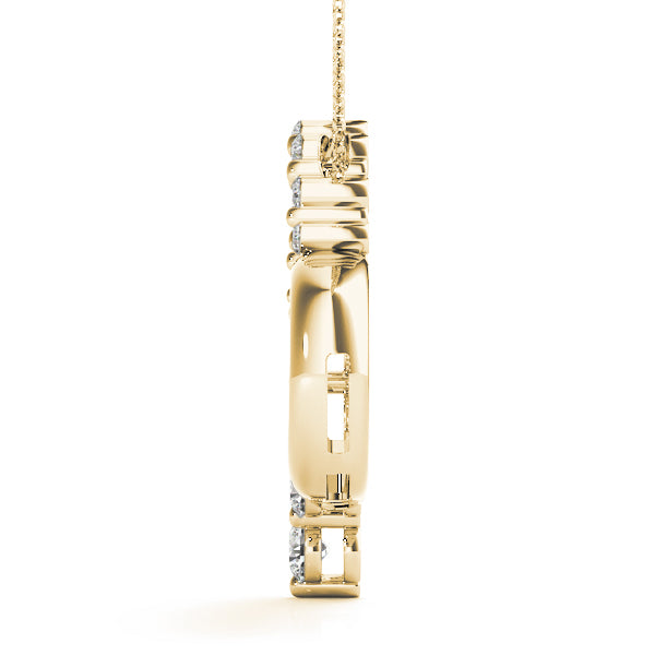14K Yellow Gold Lab Diamond Heart Pendant