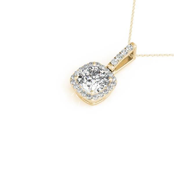 Yellow Gold Lab Diamond Halo Pendant