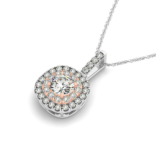 Round Lab Diamond Halo Pendant