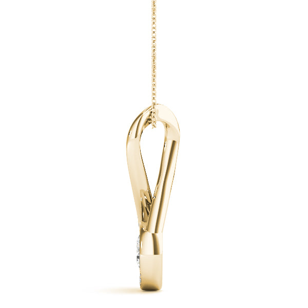 14K Yellow Gold Lab Diamond Cluster Pendant
