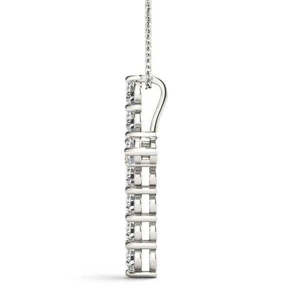 11-Stone Lab Diamond Cross Pendant