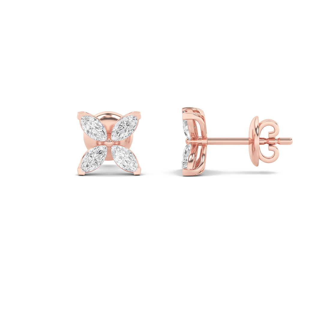 14K Rose Gold 1.5ctw F+ Lab Diamond Stud Earrings
