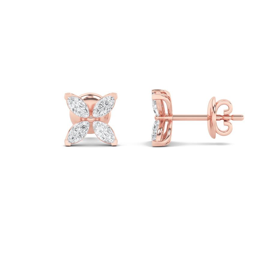 14K Rose Gold 1.5ctw F+ Lab Diamond Stud Earrings