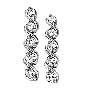 Lab Diamond Journey Stud Earrings 14K Gold