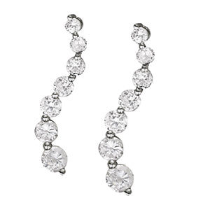 Lab Diamond Journey Round Stud Earrings