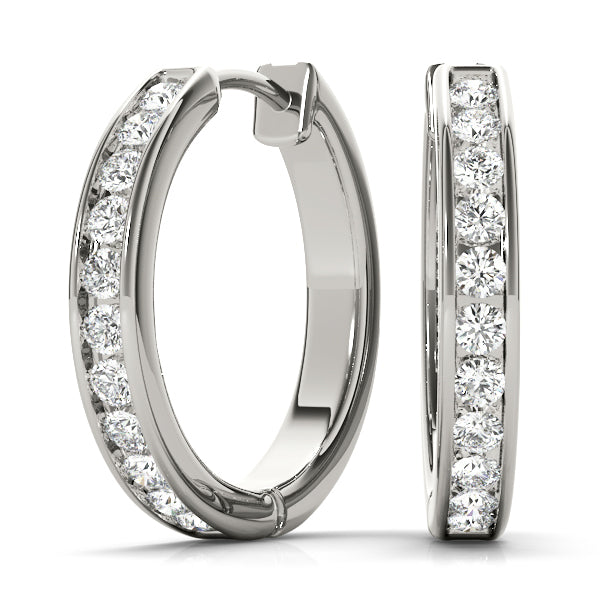 Diamond Lab-Grown Hoop Earrings in 14K Gold
