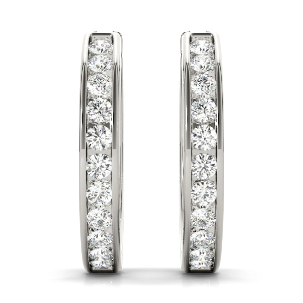Diamond Lab-Grown Hoop Earrings in 14K Gold