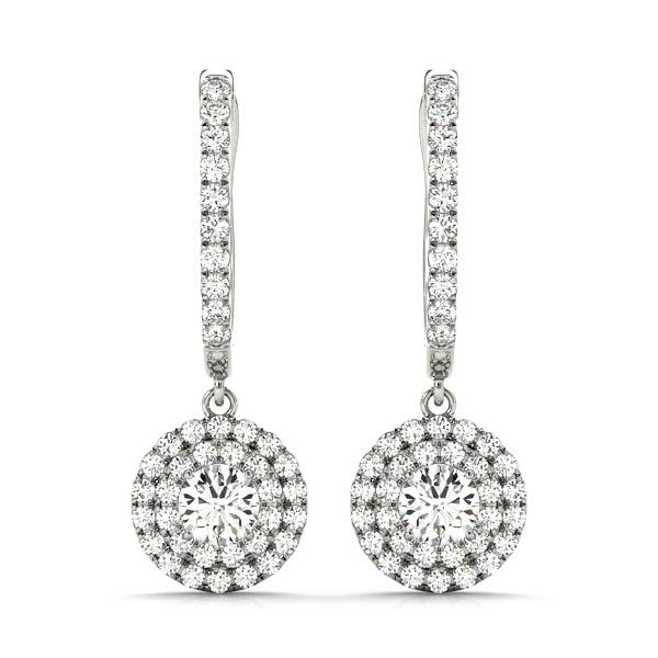Lab Diamond Halo Round Earrings