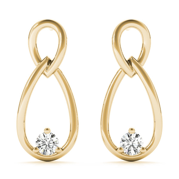14K Yellow Gold Lab Diamond Stud Earrings
