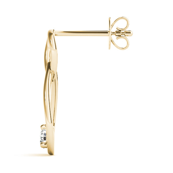 14K Yellow Gold Lab Diamond Stud Earrings