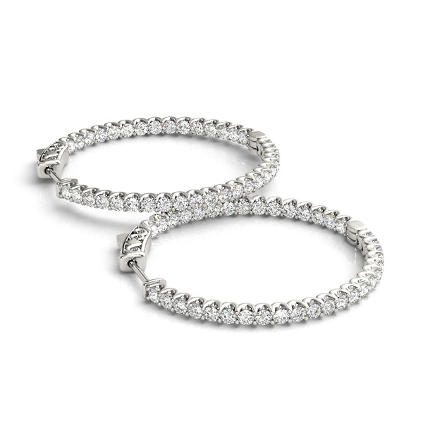 14K Gold Lab Diamond Inside Out Hoop Earrings 0.25ctw