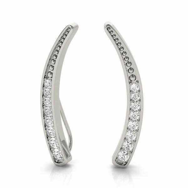 Diamond Lab Grown Gold Ear Climber Earrings