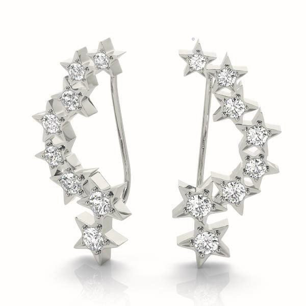 Lab Diamond Ear Climbers