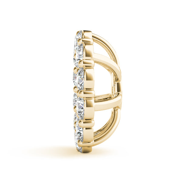 14K Yellow Gold Lab Diamond Earring Jacket Pair