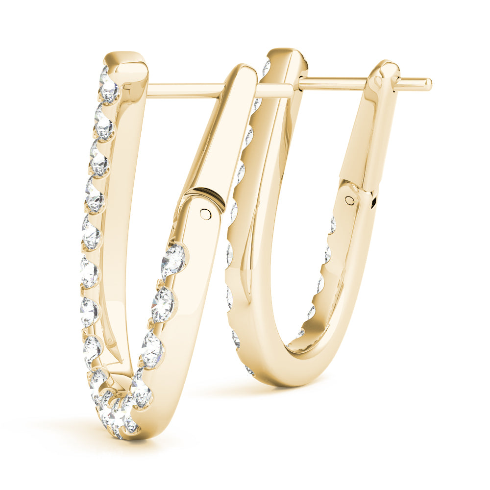 14K Yellow Gold Lab Diamond Fashion Earrings