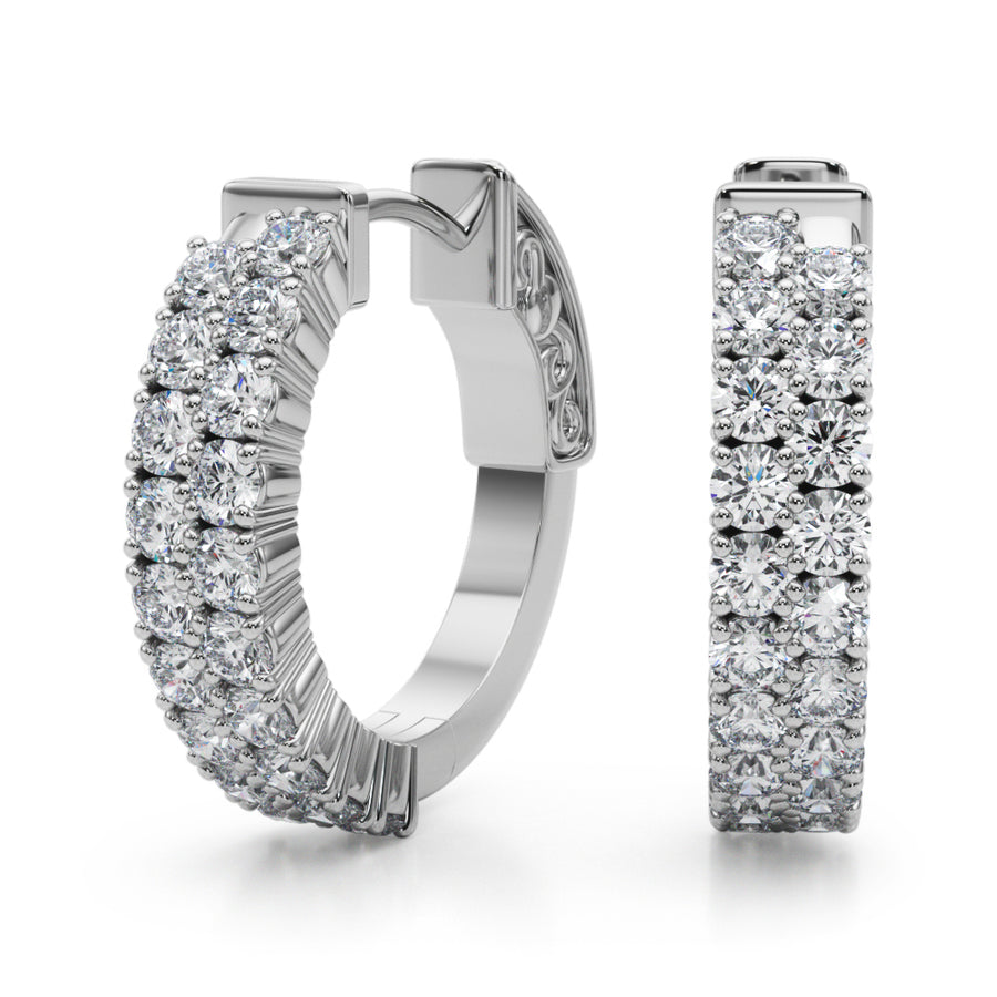 14K Gold Lab Diamond Vault Lock Hoop Earrings