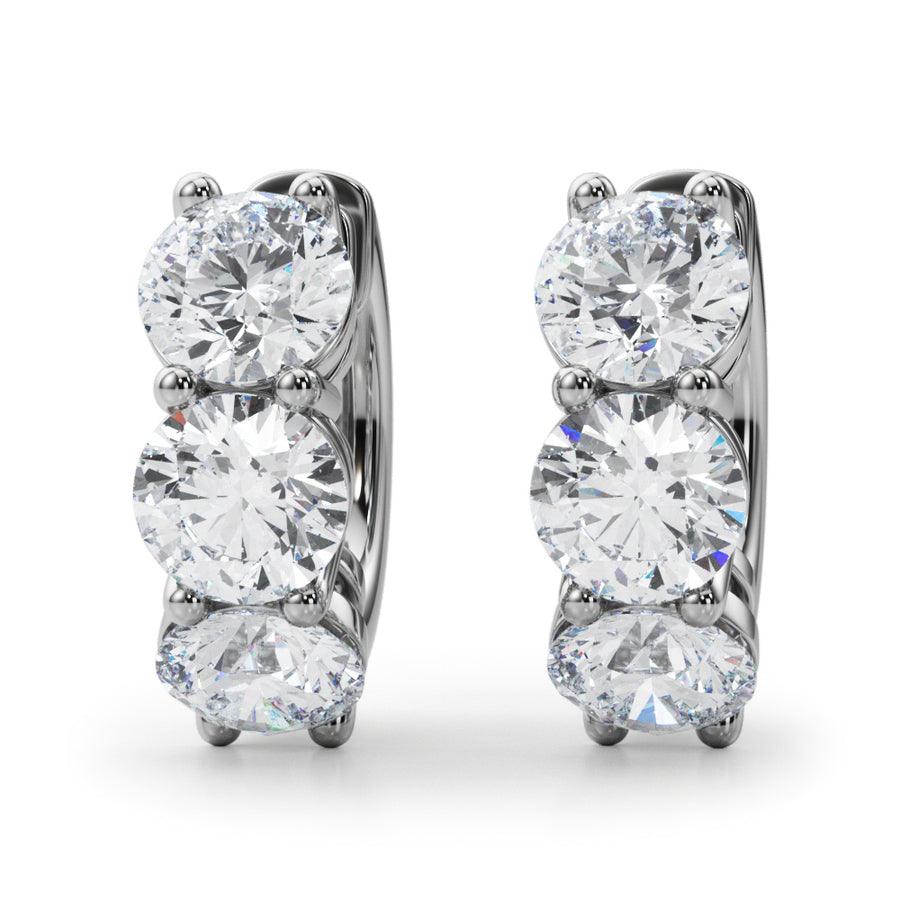 Diamond Lab Grown 14K Gold Round Hoop Earrings