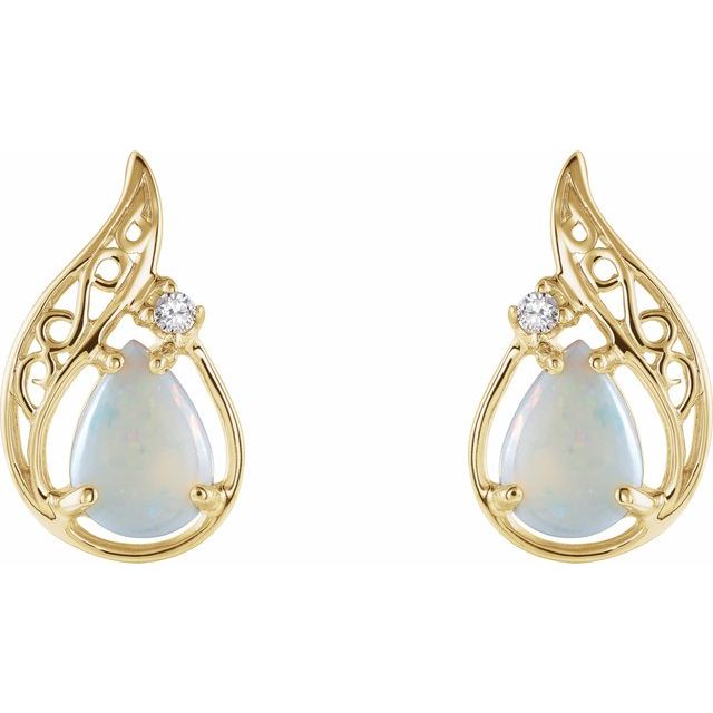 Accented Cabochon Sculptural Earrings