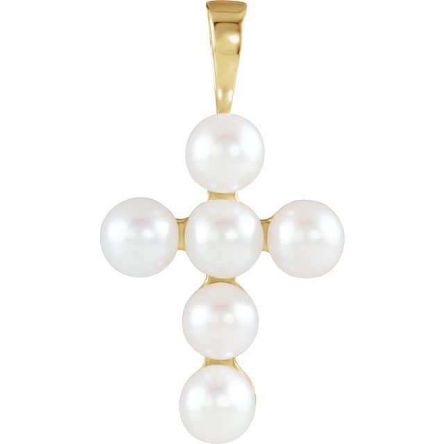 Pearl Cross Necklace or Pendant