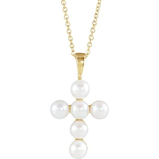 Pearl Cross Necklace or Pendant
