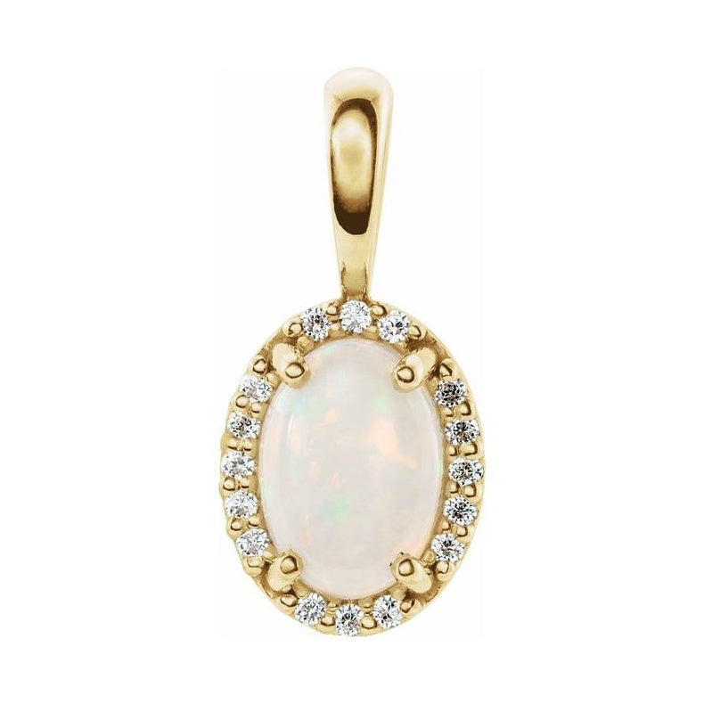 Oval 4-Prong Halo-Style Cabochon Pendant